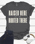 Raised Here Rooted There Unisex Softstyle T-Shirt
