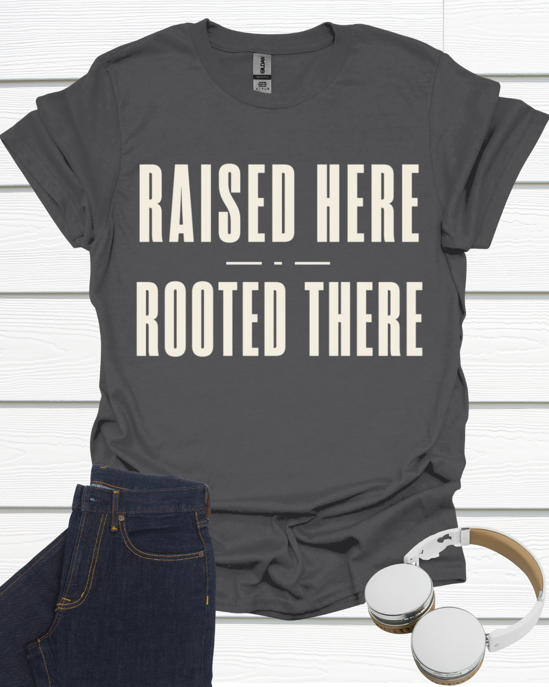 Raised Here Rooted There Unisex Softstyle T-Shirt