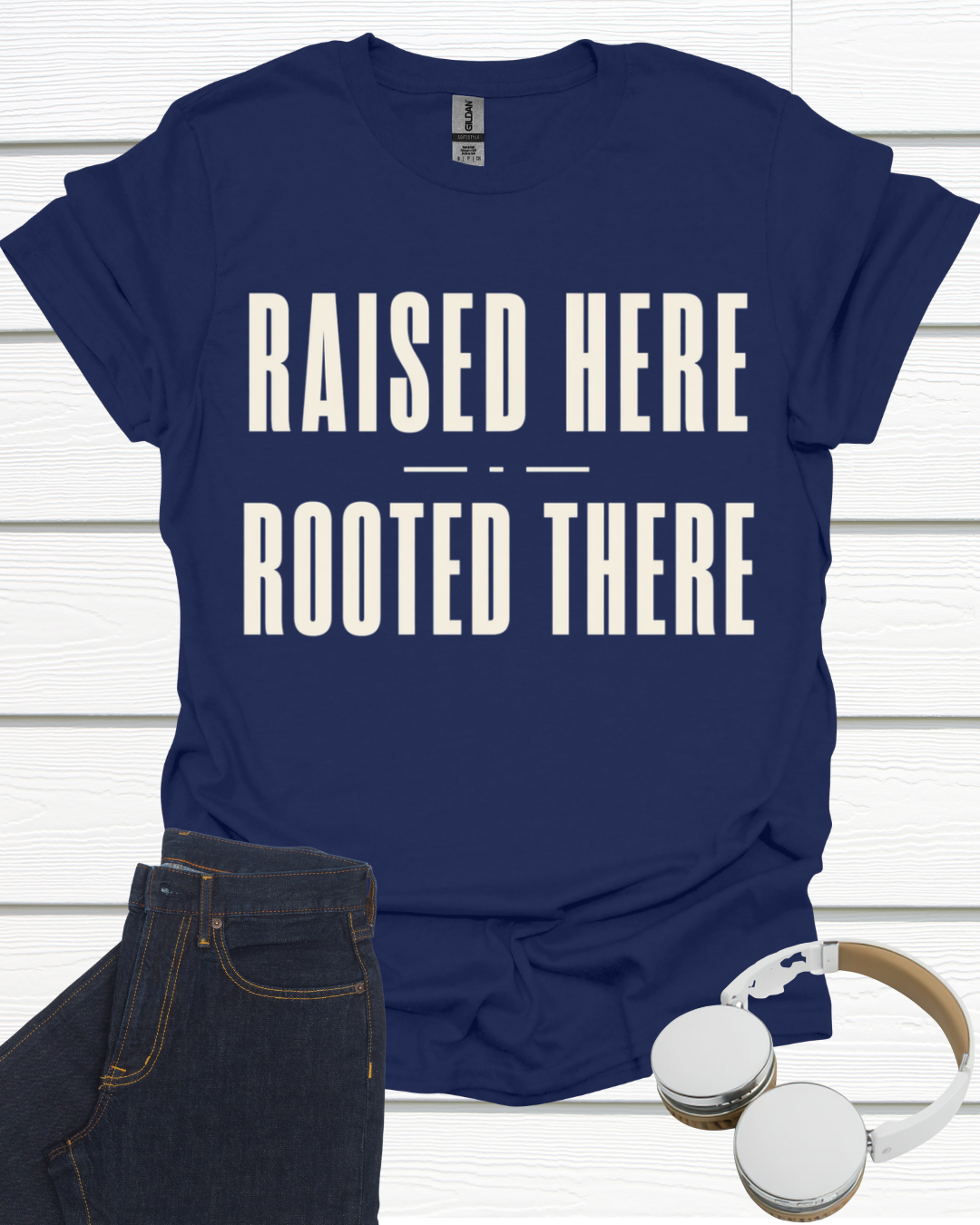 Raised Here Rooted There Unisex Softstyle T-Shirt