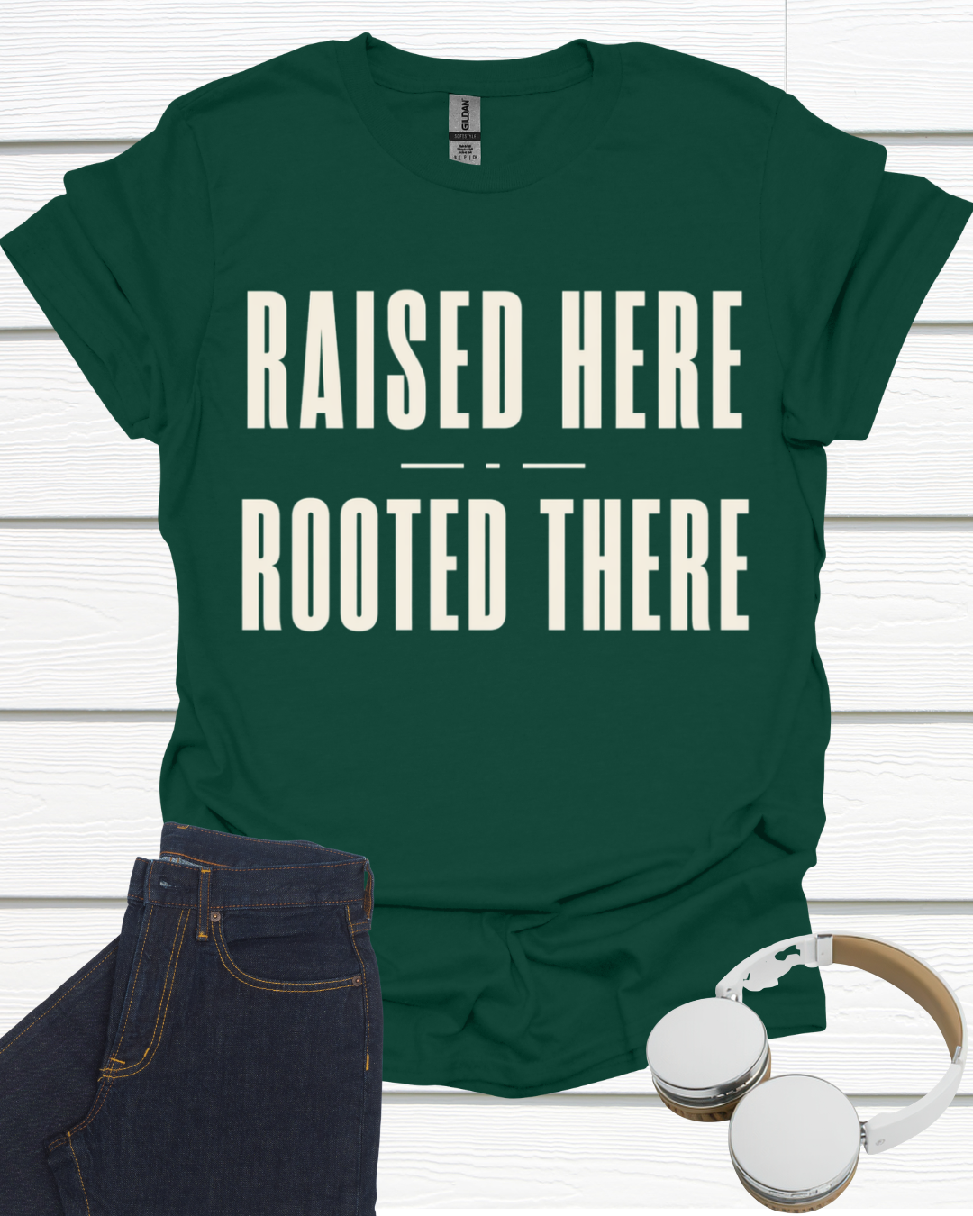 Raised Here Rooted There Unisex Softstyle T-Shirt
